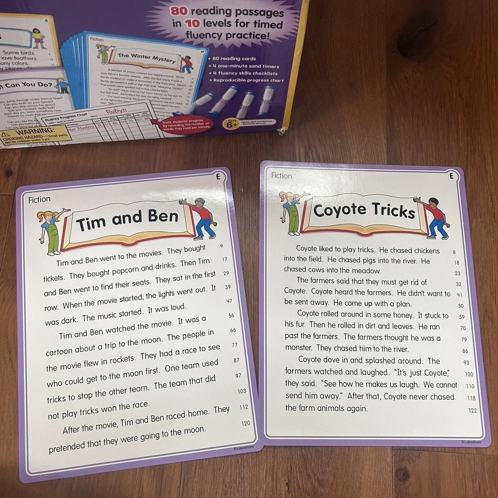 Lakeshore Building Fluency Card Bank Reading Grades 1-3 Tutor Homeschool Teach